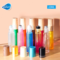 Vente en gros de flacons à bille en verre pour huiles essentielles de 10 ml et 8 ml, de différentes couleurs, avec bille en acier inoxydable
