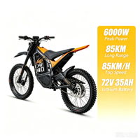 Moto électrique tout-terrain pour adultes en stock dans l'entrepôt étranger, 72V 3000W 35Ah, vitesse maximale 85KM/H, personnalisation des couleurs, support OEM ODM