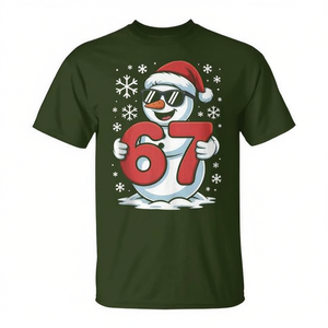 Snowman Christmas <b>T</b>-<b>Shirt</b> 67 <b>Meme</b> Design Holiday Wear Unisex Adult Short Sleeve Crew Neck Digital Printing - Product Image 2