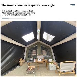 Tienda de campaña inflable de 9 + 9, 5 m² con sala de estar y dormitorio, juego <span class=keywords><strong>todo</strong></span> <span class=keywords><strong>incluido</strong></span>, refugio al aire libre a prueba de viento y lluvia - Product Image 2