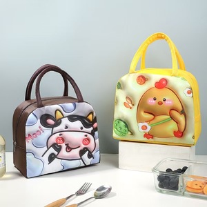 Bolsa de almuerzo de dibujos animados para niños y mujeres, organizador de desayuno térmico de viaje de Picnic, bolsa de almacenamiento portátil 3D impermeable aislada - Product Image 1