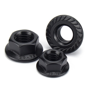 Écrous à oreilles métriques anti-desserrage en zinc noir A2-70 DIN6923 pour récolte d'automne M3 M4 M5 M6 M8 M12 - Product Image 1