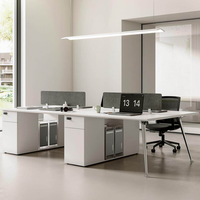 Nouvel ensemble de bureaux modulaires modernes pour personnel de bureau, conçu pour plusieurs personnes, avec écrans de confidentialité et mobilier