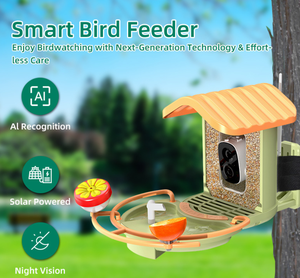 Nouveau produit : mangeoire à oiseaux intelligente personnalisable avec caméra, solaire, reconnaissance IA, caméra vidéo HD 1080P pour l'extérieur, pour oiseaux sauvages - Product Image 3