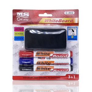 Juego de Marcadores de Pizarra Blanca de Plástico No Tóxico, 3+1 Piezas, Fáciles de Borrar, con Borrador, Coloridos, para Material Escolar - Product Image 1