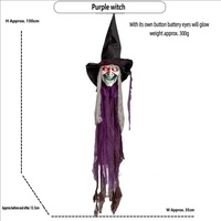Cabeza de Fantasma Colgante Animada de Halloween: Esqueleto, Zombi, Bruja, Vampiro, Monja - Accesorio de Terror Luminoso Activado