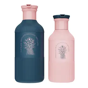Envase biodegradable respetuoso del medio ambiente 300ml 500ml botella de plástico HDPE botellas reciclables para champú de Gel de Ducha
