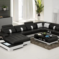 Ensemble de canapés sectionnels en cuir véritable de luxe, meubles modernes pour salon