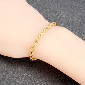 JXX Pulseras de Cuerda con Dijes de Latón Chapado en Oro de 24K, Diseño Delgado y Moderno, Talla Personalizada, para Mujer, Gran Venta - Product Image 4
