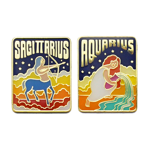 Üretici özel sevimli 12 takımyıldızı rozeti zodyak burç Leo Libra <span class=keywords><strong>Virgo</strong></span> sert mineli yaka rozeti - Product Image 5