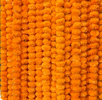 Guirlande de fleurs artificielles de marguerites de 1,5 m pour décoration murale à pompons, idéale pour les mariages indiens et américains, les fêtes et le Diwali