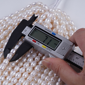 Chaîne de perles d'eau douce blanches de 7-8 mm, perles naturelles en vrac de 15 cm <span class=keywords><strong>pour</strong></span> la fabrication de <span class=keywords><strong>bijoux</strong></span> - Product Image 6