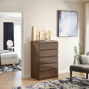 Modern Junhao Wooden Storage Cabinet <b>5</b>+ <b>Drawers</b> Flat Panel Living Room Bedroom -Hotel School White <b>Chest</b> Dresser Home Furniture - Product Image 3