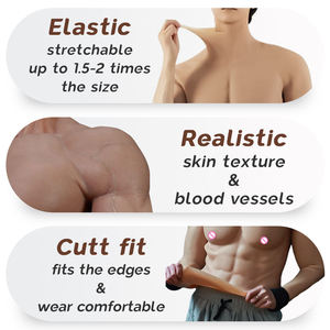Costume musculaire en silicone réaliste, variété de formes masculines, faux pectoraux pour cosplay, travestissement, mascarade, <span class=keywords><strong>d</strong></span>éguisement - Product Image 4