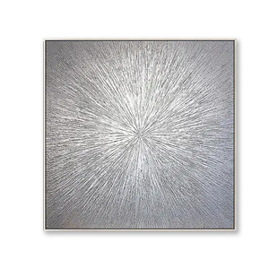 Peinture à l'huile peinte à la main, cadre doré, carré, moderne, minimaliste, décoration murale pour salon - Product Image 5
