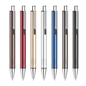 Stylo bille publicitaire en métal, personnalisable en gros avec logo imprimé, encre bleue et noire pour le bureau - Product Image 6
