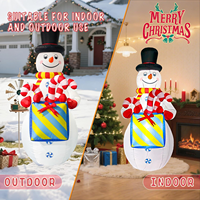 Bonhomme de neige gonflable de Noël de 8 pieds avec sac cadeau et lumière LED, ornement de Noël pour la cour, la pelouse, la maison, la décoration extérieure des fêtes