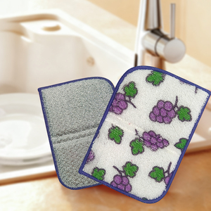 Prix d'usine OEM, produits de nettoyage de cuisine bon marché, double couche anti-graisse, fibre de bambou écologique, design moderne en forme de feuille - Product Image 1