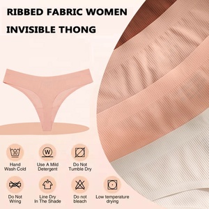 Culottes sans couture pour femmes, string en coton, pour femme, tanga invisible, string en soie glacée, taille basse, sous-vêtements sans couture - Product Image 3