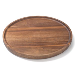 Bandeja Redonda de Madera, Bandeja Decorativa de Madera de Acacia para Mesa de Centro y Decoración del Hogar, Tabla de Madera para Aperitivos y Charcutería - Product Image 2