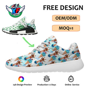 Maßgefertigte Giraffen-Eiscreme-Muster Sneaker Unisex Luxus-Design Sportschuhe Popcorn-Dämpfungsohle Atmungsaktive Mesh-Walkingschuhe - Product Image 1