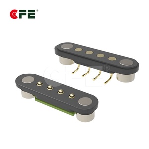 4-Pins Pcb Magneten Met Voorgeladen Veer 1a Huidige Messing Pogo Pin Connector Mannelijke/Vrouwelijke Magnetische Pogo Pin Kabel - Product Image 1
