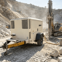 Compresseur d'air à vis diesel mobile P400 d'occasion, 11,3 m³/min, 87 kW, performance stable, pour travaux en carrière