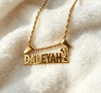 Collier personnalisé avec nom en lettre de dessin animé, en acier inoxydable plaqué or, bijoux de mode, pendentif nom dessin animé