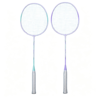 Raqueta de Bádminton de Fibra de Carbono 4U, Raqueta Profesional de Grafito con Alta Tensión, Raqueta Ligera de Ataque para Smashes y Control