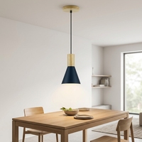Ideas de Decoración de Interiores para Patio, Lámpara Colgante LED de Metal y Madera con Cable de Cuerda Negra, para Hotel, Dormitorio, Bar