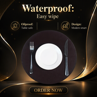 Set de table rond de luxe en PVC lavable, isolant thermique, imperméable et anti-taches pour hôtels et restaurants