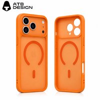 Coque de téléphone personnalisée ATB Orange pour iPhone 17 18 Pro Max – Housse magnétique fine antichoc avec protection d'objectif, toucher soyeux et colorée