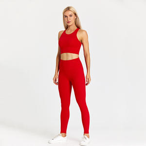 Combinaison de sport en stock pour femmes vêtements d'extérieur vêtements d'entraînement pour la course vêtements de yoga brossés respectueux de la peau - Product Image 4