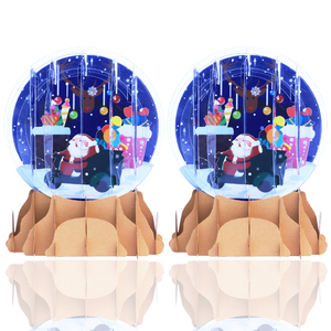 <span class=keywords><strong>Carte</strong></span> <span class=keywords><strong>de</strong></span> vœux <span class=keywords><strong>de</strong></span> Noël pop-up en forme <span class=keywords><strong>de</strong></span> globe <span class=keywords><strong>à</strong></span> neige 3D faite <span class=keywords><strong>à</strong></span> la main en gros, best-seller, impression <span class=keywords><strong>de</strong></span> logo personnalisé pour les entreprises, les occasions spéciales - Product Image 4