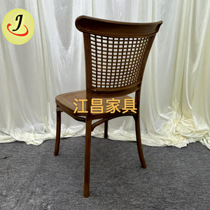 Wholesale <b>Stackable</b> Plastic Cross Back <b>Chair</b> in Brown Color for Wedding Events - Product Image 6