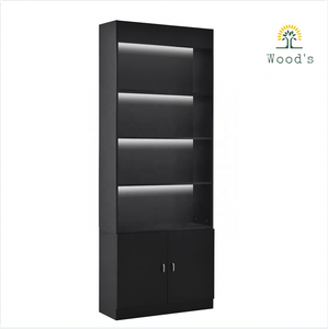 Meubles de barbier en bois MDF, étagère d'exposition LED, vente en gros, livraison gratuite - Product Image 1