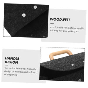 Nouveau Style recyclé organisateur bureau d'affaires poignée <span class=keywords><strong>en</strong></span> <span class=keywords><strong>bois</strong></span> feutre sac imprimé LOGO Portable fichier sac <span class=keywords><strong>de</strong></span> transport affaires - Product Image 3