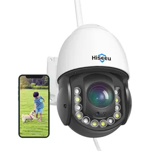 Hiseeu Caméra sans fil à zoom optique 30X Caméra PTZ 3MP Caméra dôme de vision nocturne Caméra dôme de vitesse Wifi Audio bidirectionnel extérieur 250ft H.265