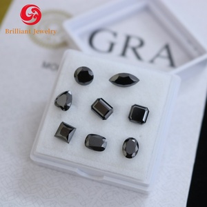 モアッサナイトダイヤモンド黒合成楕円形プリンセスカットルースファンシー形状メーカー製品 - Product Image 4