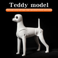 Modelo de esqueleto de perro de cuerpo completo estándar para práctica de peluquería canina, con pelo sintético de poliéster, color gris simple, para estudiantes de peluquería de mascotas
