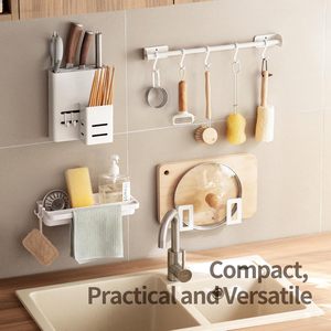 LANZYLO ODM Support mural en ABS non pliable pour évier de cuisine, porte-éponge et rangement pour gadgets de cuisine en plastique - Product Image 5