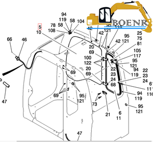 Стекло кабины экскаватора для кошки гусеницы Komatsu Hyundai Volvo Hitachi Kobelco Doosan Daewoo Sumitomo - Product Image 3