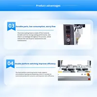 Distributeur de colle thermofusible robuste 300ML à chauffage automatique, double plateforme à quatre axes pour tôles, pulvérisation de revêtement PUR personnalisée