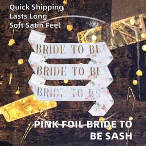 عروس أن تكون نسائية من الساتان الوردي احباط مع الأبيض الناعم الأنيق لديكورات حفلات العزوبية هدايا حفلات العزوبية - Product Image 3