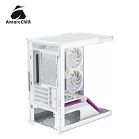 AntarcChill White Mid Tower Panoramic Gaming Case Dual Chamber 240mm AIO MATX ITX USB 3.0 Factory