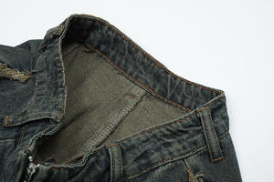 جينز رجالي أسود مشهور جينز بأرجل مستقيمة للرجال جينز منكوب بنمط نجوم فضفاض للرجال - Product Image 6