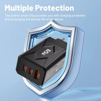 Chargeur GaN 65W ultra-rapide PD 2 ports Type C + USB Chargeur mural pour la charge de téléphone