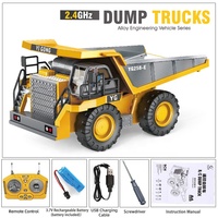 Samtoy 1:24 2.4Ghz Version en alliage à 9 canaux Jouets radiocommandés pour enfants Voitures RC Hobby Télécommande Camion à benne basculante avec lumière musicale
