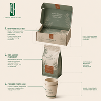 Sachets d'emballage pour café à café filtre, imprimés numériquement sur mesure, avec logo, résistants à l'humidité, thermoscellables