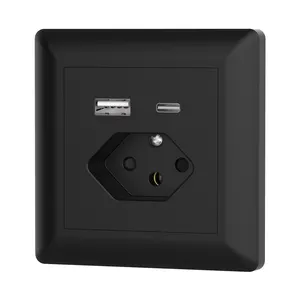 Presa svizzera con 2 porte USB e sistema di tipo C 55 presa USB lucida bianca pura montata a filo nel prezzo standard CE di fabbrica